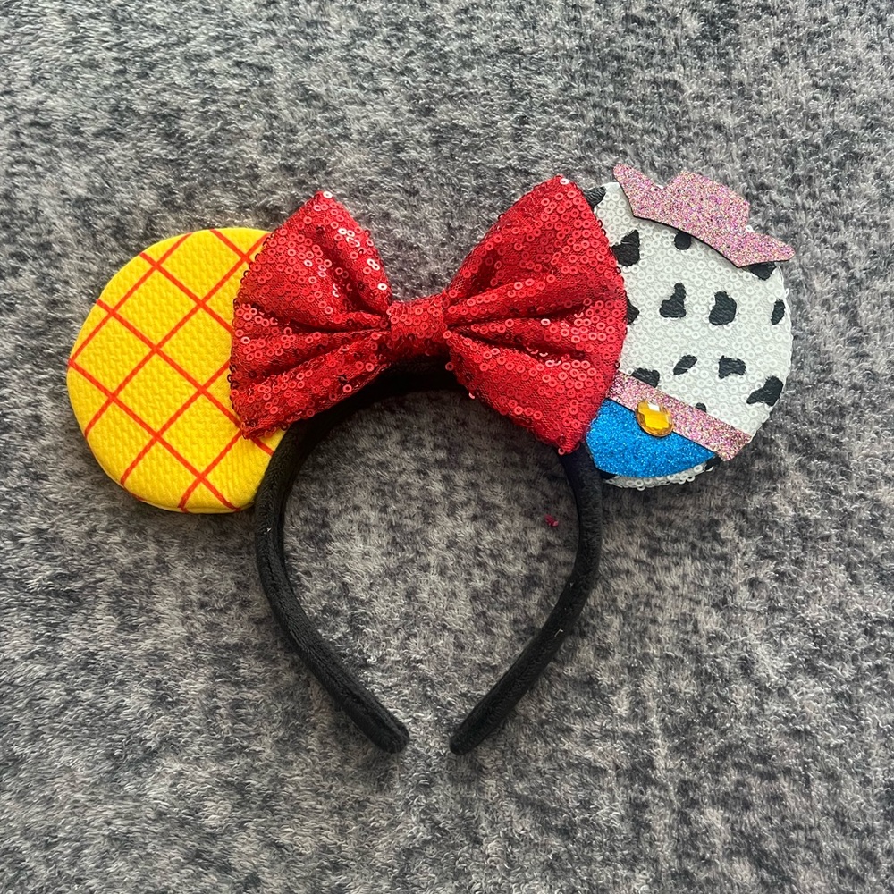 Toy Story Woody Inspired Adult Mouse Ears Headband with Red Bow